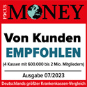 Focus Money Siegel - Von Kunde empfohlen