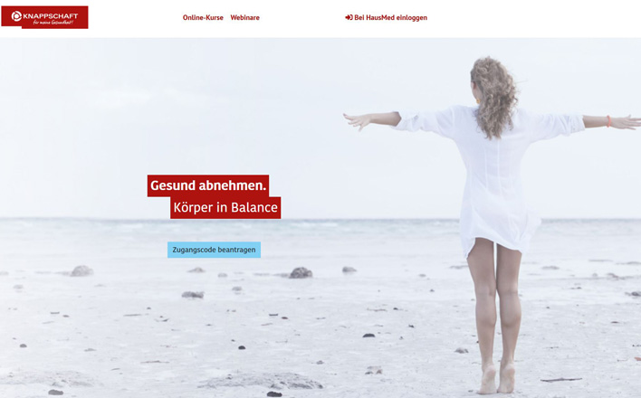 Ein Screenshot der Website des Programs Gesund abnehmen
