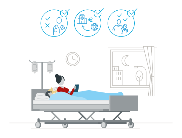Veranschaulichung des Ablaufs und Kosten der Mitaufnahme einer Begleitperson ins Krankenhaus.